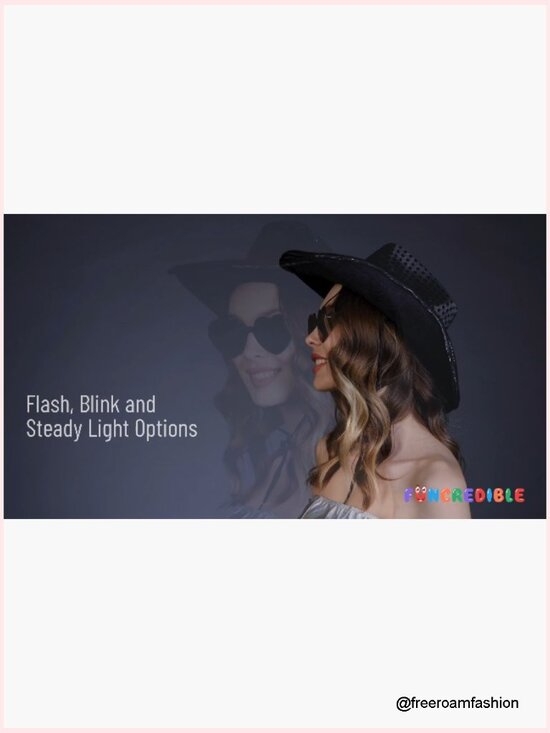 Light Up Cowboy Hat with Heart Glasses - Cowgirl Costume Set